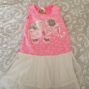 Dress (4T) Pink/Silver/White